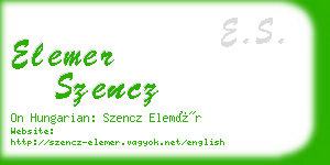 elemer szencz business card